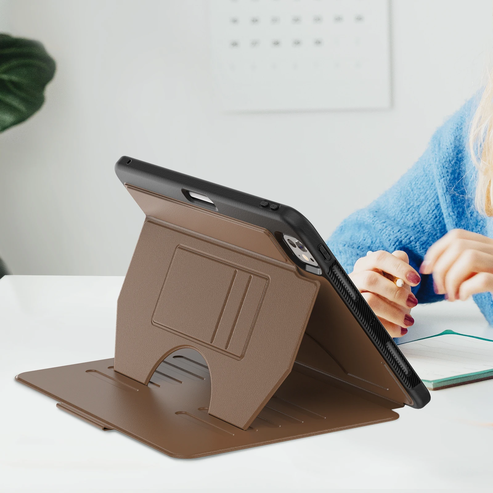 Premium Leather Tablet Stand Cover - Luxurious Protective Case