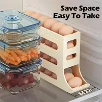 Réfrigérateur oeufs boîte de rangement roulant cuisine conteneur oeufs roulant support maison grande capacité réfrigérateur oeufs support organisateur 4