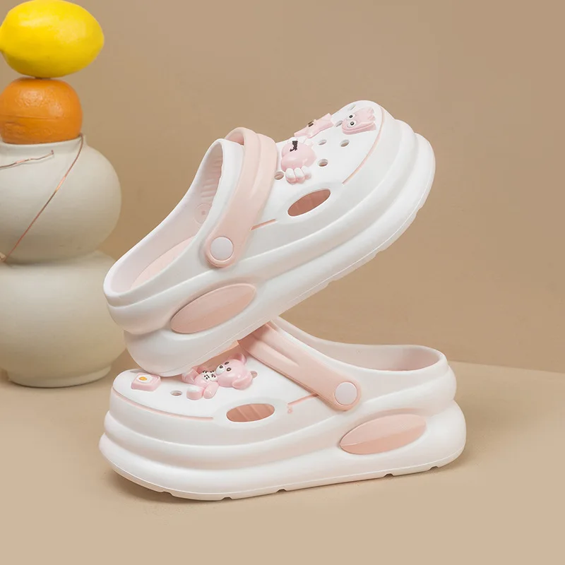 Women's Platform Clogs EVA 5cm height Hole Shoes Thick-soled Beach Shoes Outdoor Garden Shoes Female Sandals Cartoon DIY Charms 2