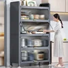 Practical Kitchen Cabinets Rack Floor Multi-layer Storage Cabinets Kitchen Furniture Multi-functional Bowl Sideboard Cabinet 2