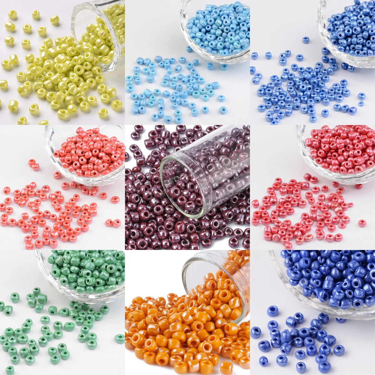 Multi-Color Sea Blue seed beads 50g 4mm glass beads opaque