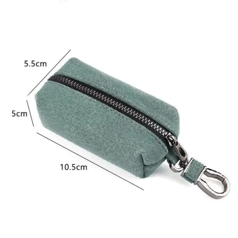 Compact Suede Leather Keychain Wallet with Zipper - Multifunctional Coin Purse & Large-Capacity Key Holder