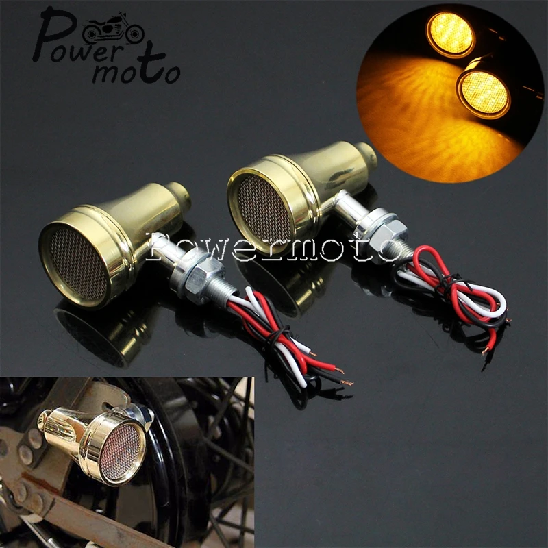 

Для Harley Cruiser Cafe Racer Chopper Custom Vintage 1 пара мотоциклов 10 мм сигнал поворота светодиодный Retro мигалка