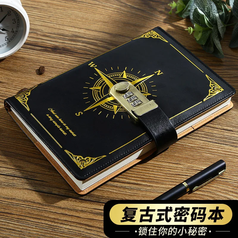 소년용 번호 노트북, 간단한 문학 레트로 소녀 번호 잠금 노트북, 일기장, 신제품