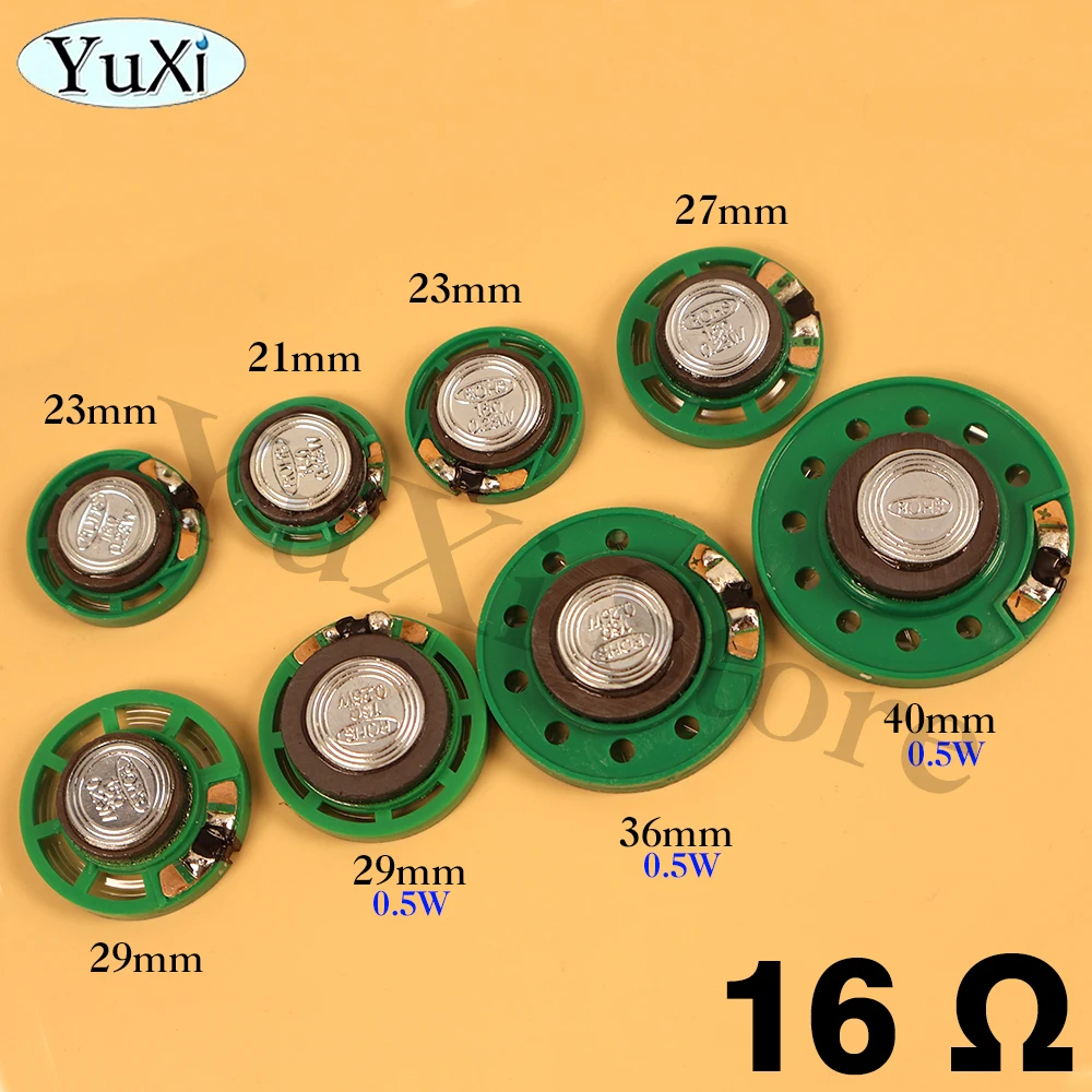 2Pcs 16 Ohm 0.5W 0.25W Horn Speaker 16R Diameter 21mm 23mm 27mm 29mm 36mm 40mm 20mm Ultra-thin LoudSpeakers 2
