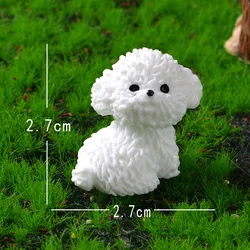 Charming Bichon Frise Dog Figurine - Miniature Craft Ornament for Home and Garden Decor (1pc D)