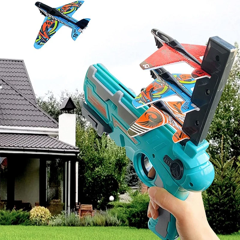 Avion en mousse à lancer avec catapulte pour enfants 5-7 ans