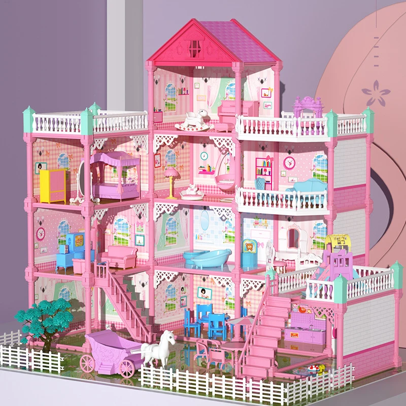 Big House Diy Dollhouse For Children Barbie House Bed Sofa Table Doll  Furniture Miniature Doll House Christmas Gifts Kids Toys - AliExpress