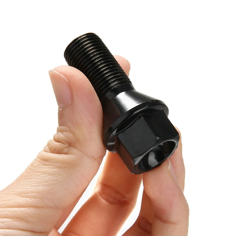 5Pcs M14 X 1.25 Black Wheel Locking Lug Bolt Nut Steel 36136781151 For -BMW X3 X5 E70 E71 F20 F25 X5 X6