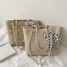 

Flower Ribbon Design Canvas Dating Party Cosmetics Phone Coin Purse Casual Shopping Travel Shoulder Crossbody Handbag For Women