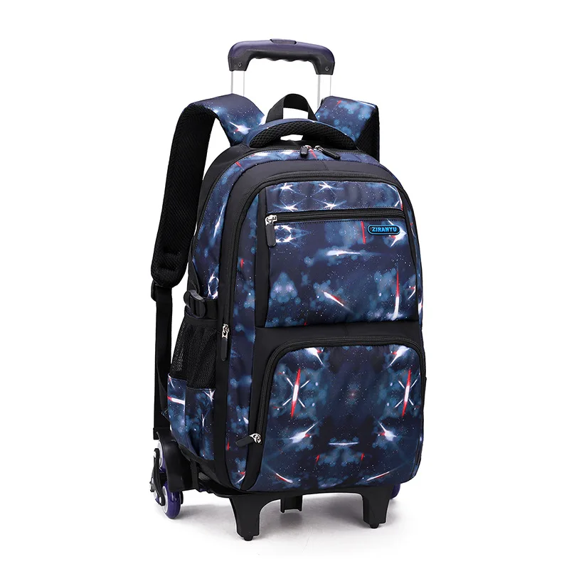 With 2/6 Wheels Kid Boys Girls Trolley Schoolbag Teens School Backpack Removable Children School Bags Luggage Wheeled Book Bag