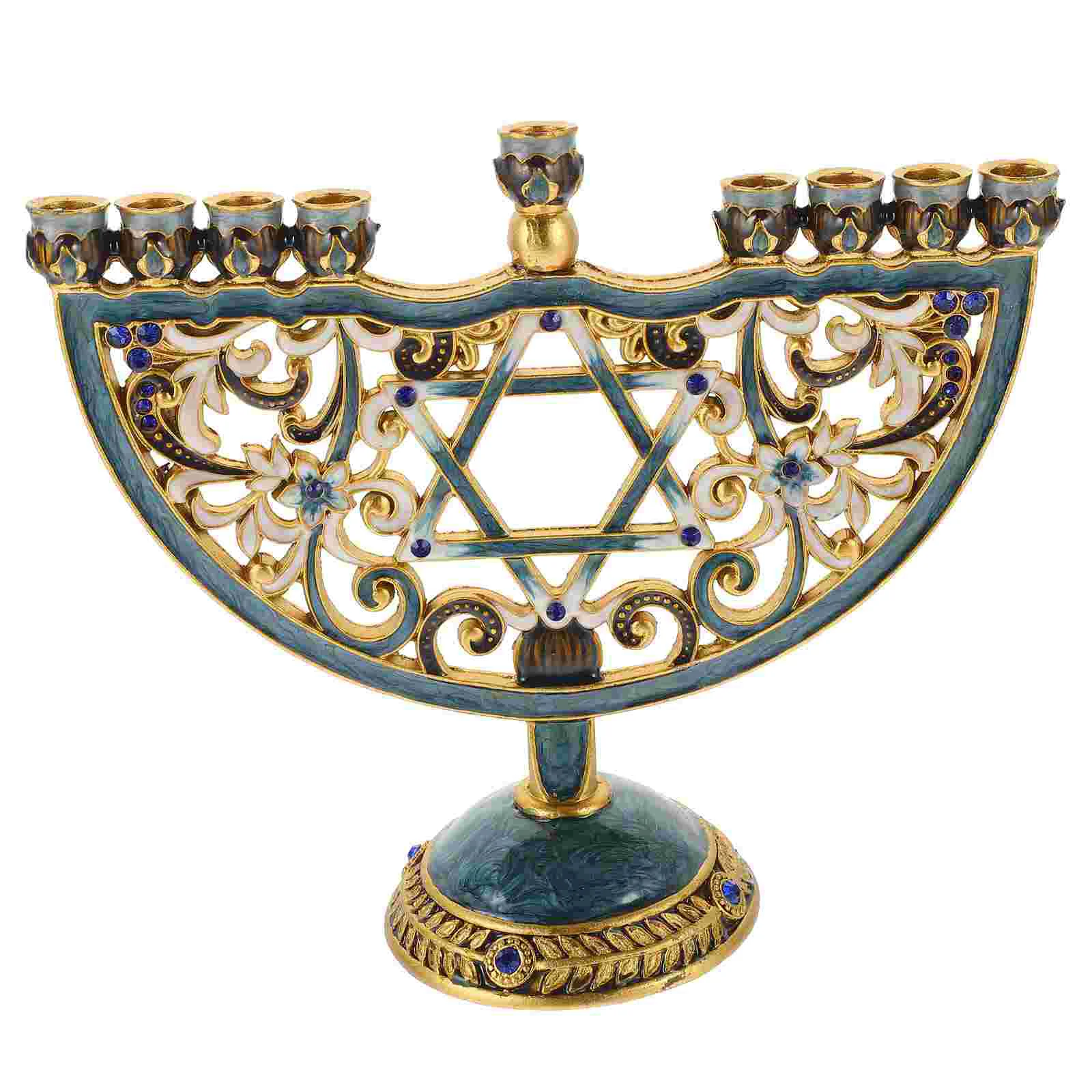 

Hanukkah Candle Holder Jewish Branches Candlestick Holder Retro Decorative Hanukkah Jewish Nine Head Tree Candlestick
