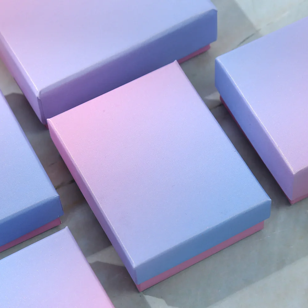 Fashion and Simple Jewelry Kraft Paper Packaging Box Bag Small Fresh Rings Necklace Earrings  Bracelet Gift Case on Display