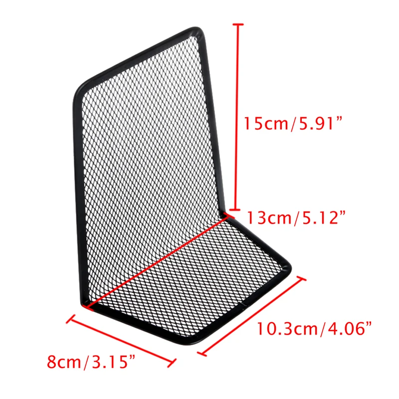 Mesh Metal Bookends Stainless Steel Bookend Magazine Book Holder Set of 2Pcs, book organizer, book holder