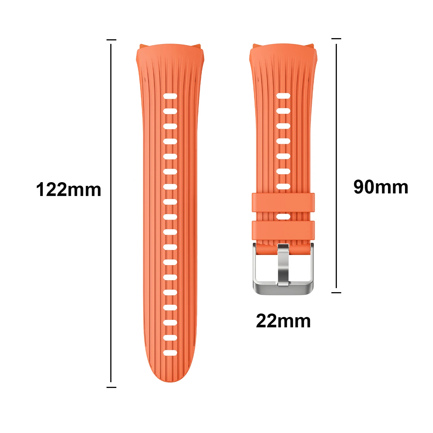 Breathable Silicone Sport Strap - No Gaps Elastic Smartwatch Band