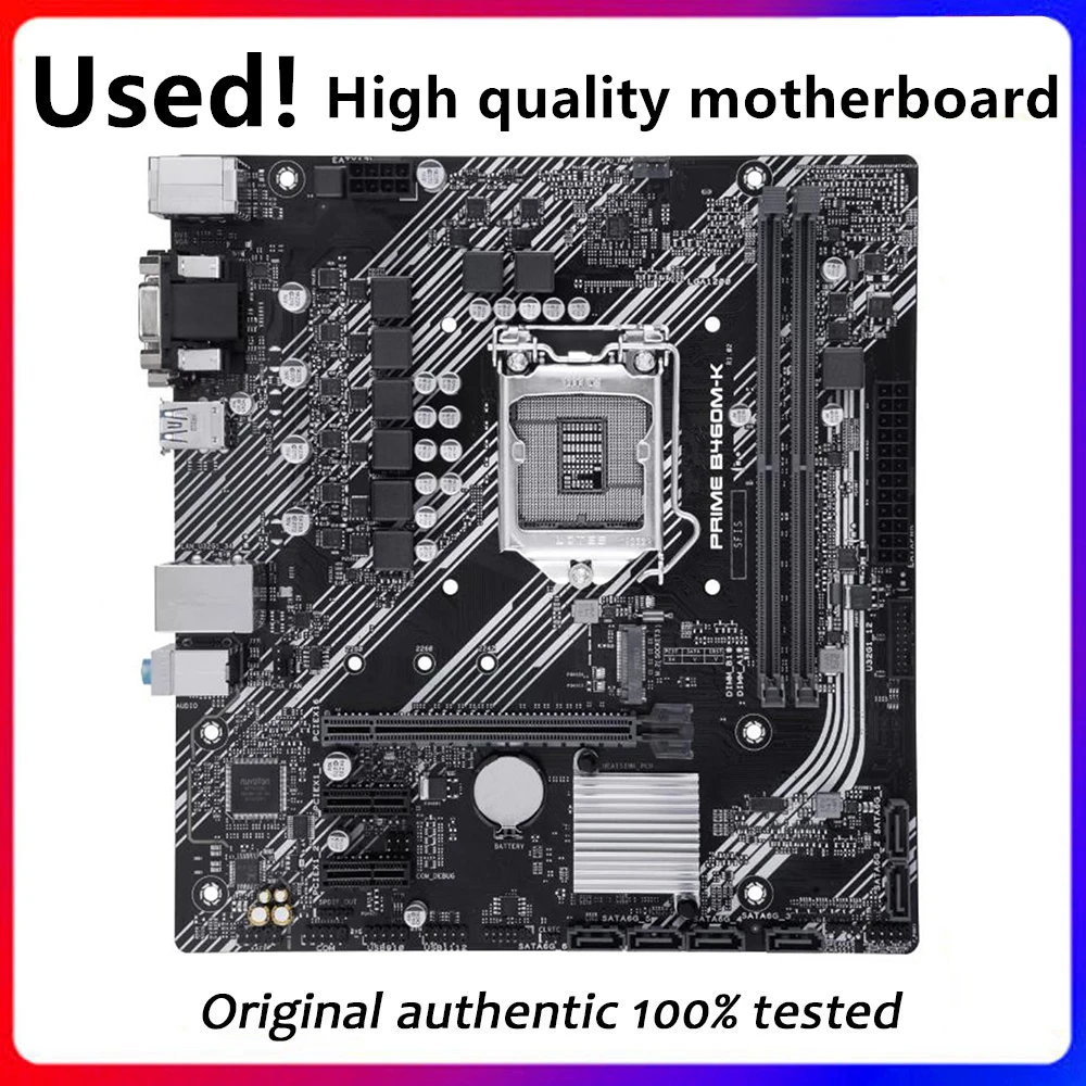

Для PRIME B460M-K оригинальная б/у настольная Материнская плата Intel B460 64 Гб DDR4 LGA 1200 i7/i5/i3 USB3.0 SATA3