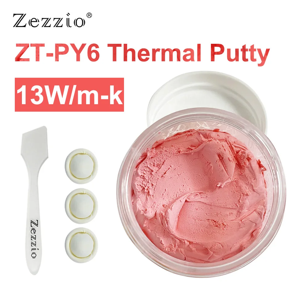 Zezzio Zt-py6 Heat Blocking Putty para Processador Vga Gpu ic Rapid Cooling Thermal Putty 13 w M-k Alto Desempenho