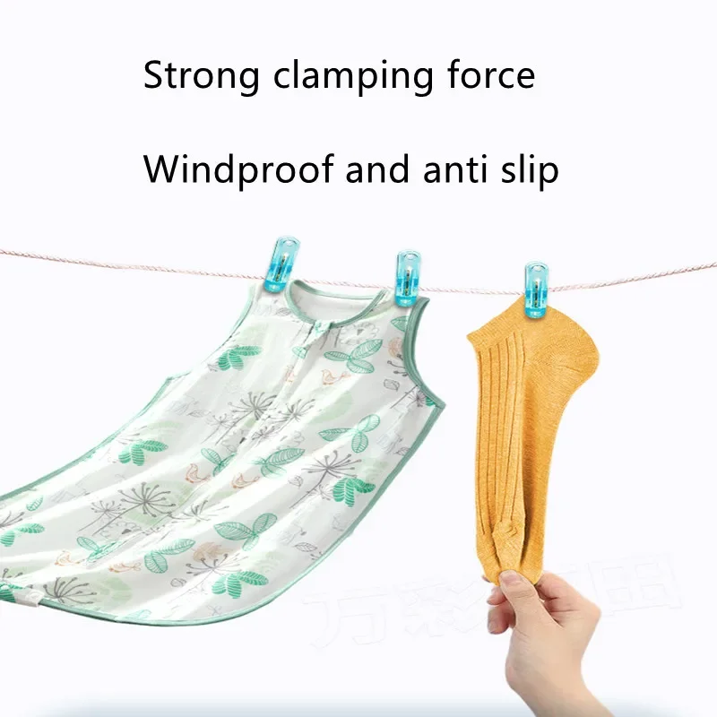 Transparent Laundry Clothes Pins Hanging Pegs Clips Household Food Clip Clothespins Socks Underwear Drying Rack Holder 50Pcs