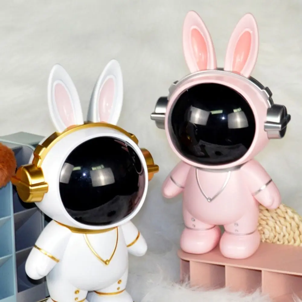 Large Capacity Astronaut Piggy Bank Night Lamp Safe Astronaut Savings Bank Durable Cartoon Space Rabbit Savings