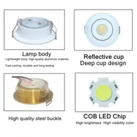 10/5PCS 12V Mini COB LED Downlight Ceiling Light Adjustable Drive Free Down Lights Showcase Cabinet Recessed Lighting White Body - Image 5