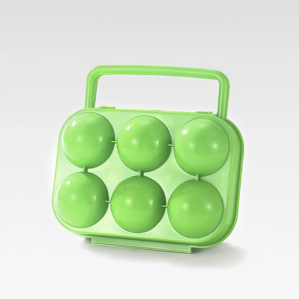 Storage Box Egg Tray Outdoor Camping Picnic Plastic 15.5x14.6x7cm 6 Eggs ABS Carrier Holder Container Box Durable egg storage box refrigerator kitchen drawer type egg organizer box plastic egg holder fresh keeping box dumpling box egg tray