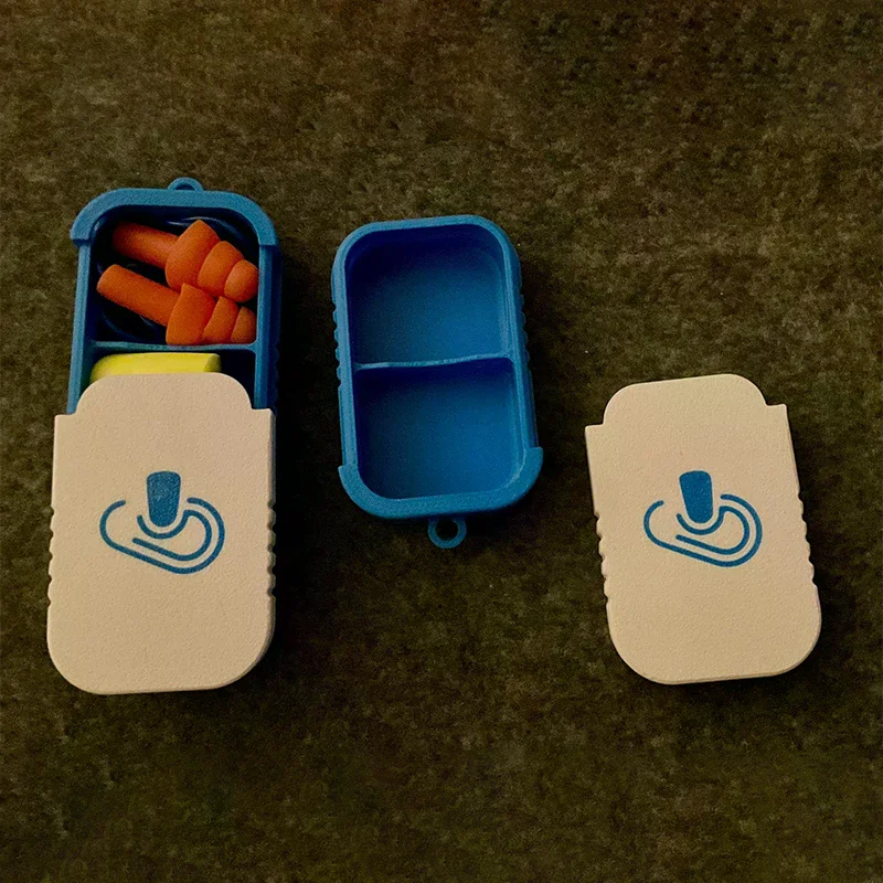 Mini Earplugs Storage Box With Keychain Portable Ear Plug Holder Container For Jewelry, Vitamins, Earring Pills, Small Items