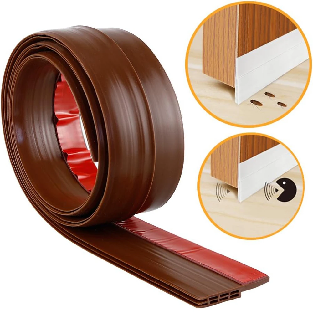 1-4pcs Door Dust Stopper Seal Strip 1m TPE Self-adhesive Door Under Gap Weather Strip Acoustic Foam 5 Colors Anti Draft Tape