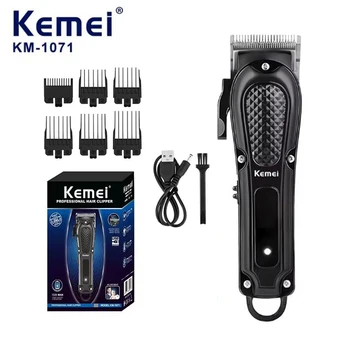 Kemei KM-1071 Électrique Tondeuse À Cheveux UBS Rechargeable Sans Fil Tondeuse À Barbe Hommes injuste Électrique Tondeuse À Cheveux Outil De Coupe