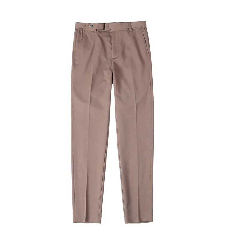 Dress Pants Men Fashion Belt Design Pinstripes Suit Pants Simple Big Size Elegant Men's Formal Trousers suit pants,men pants