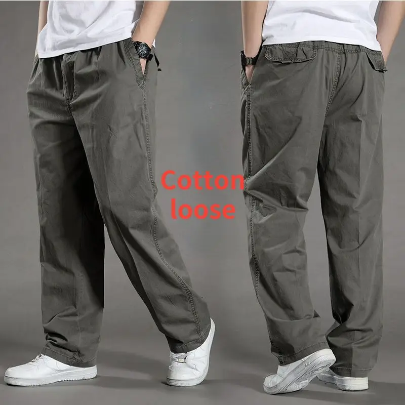 Crotch Pants Autumn Cotton Casual Pants Men's Baggy Straight Trousers with Double-Headed Invisible Zipper Couple Dating KTV image_1