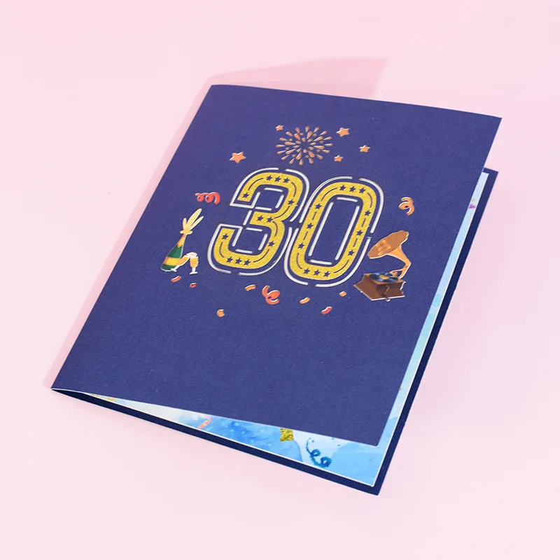Anniversary Card Pop Up 1st 18th 30th Birthday Card Anniversary Number Greeting Cards for Wedding Wife Husband Girlfriend