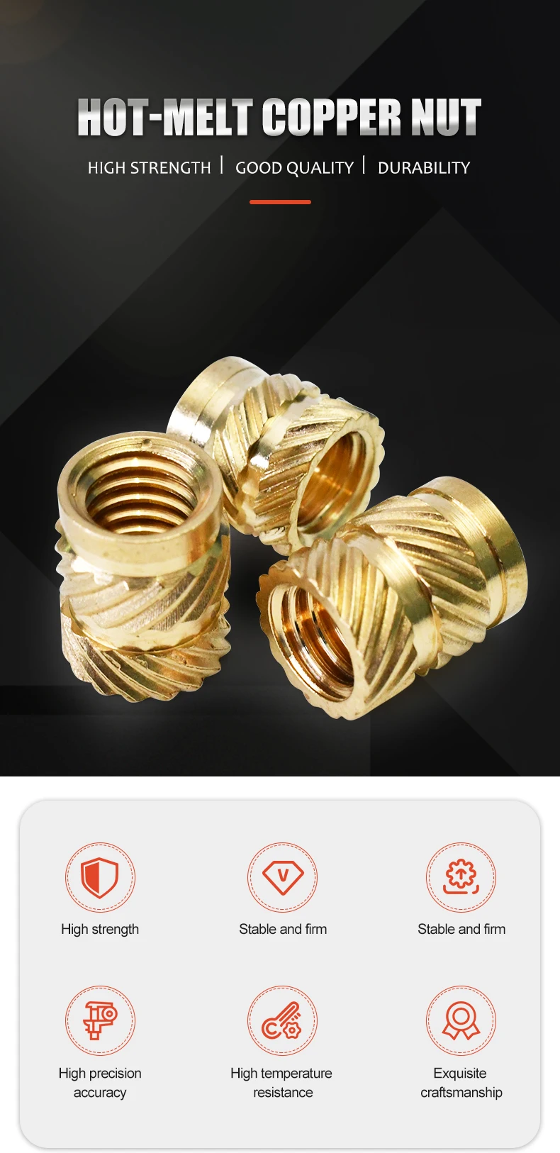 Медные вставки-гайки M2 M2.5 M3 M4 M5 M6 | AliExpress