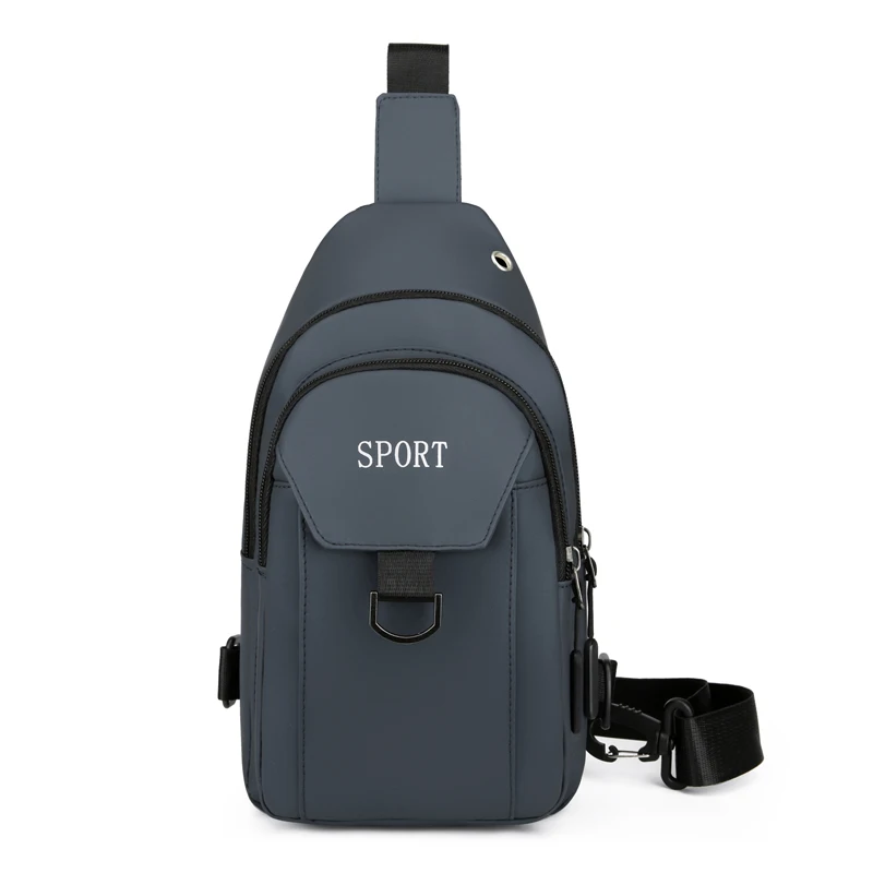 Large Capacity Multifunction Samll Men's Chest Bag Black Waterproof