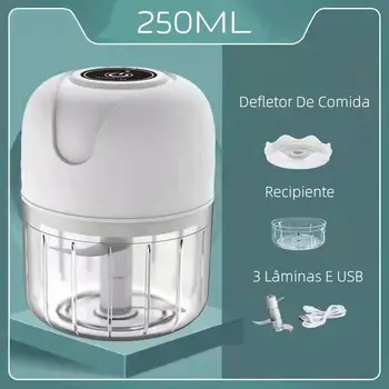 Mini-processador de alimentos com 03 peças elétricas sem fio de processamento de alimentos moedo