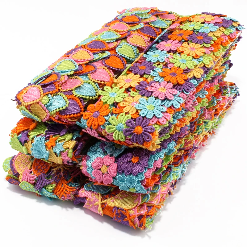 

15 ярдов = 1 упаковка, лента с цветочной кружевной отделкой для девочек, аксессуары для волос, вязаная нерастягивающаяся кружевная отделка для женщин, украшения для одежды