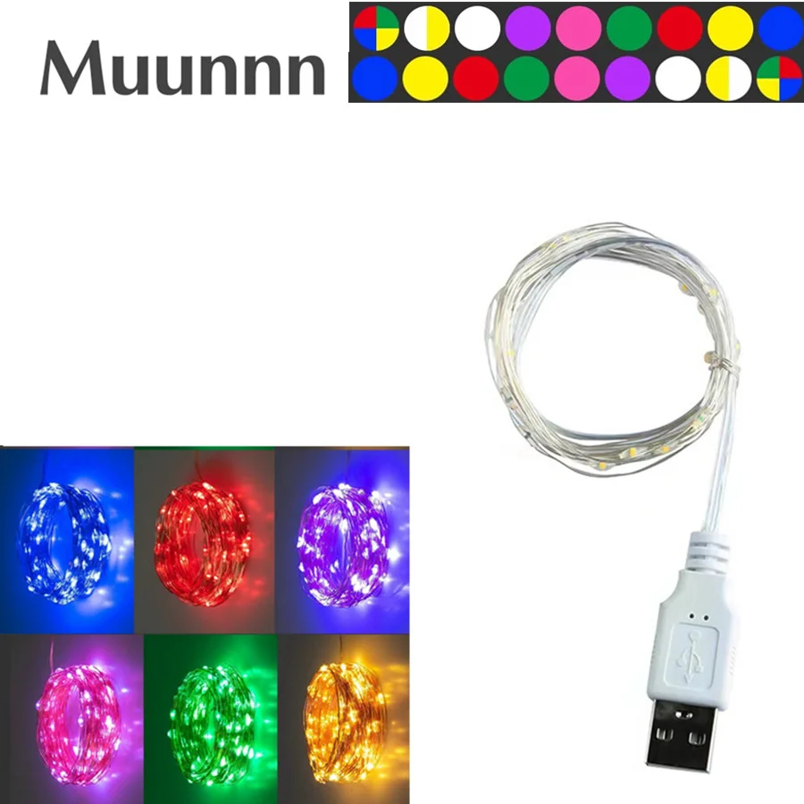 Decorative lights led string lights led fairy lights string lights USB Copper Wire String Lights LED Garland Fairy Lights Outdoor Waterproof for Christmas Wedding Party Home Decorations