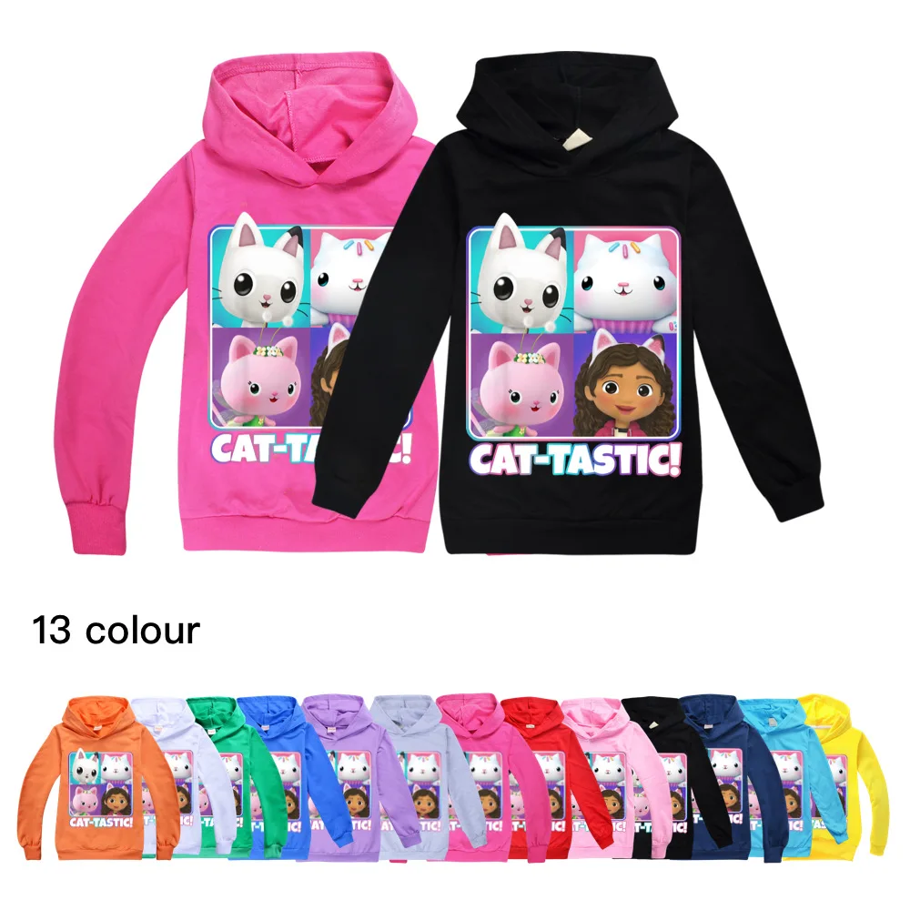 

Gabby's Dollhouse Kids Cartoon Gabby Cats Hoodies Children Long Sleeve Coats Boys Girls Gabby Cats Pullovers Hoody Sweatshirt