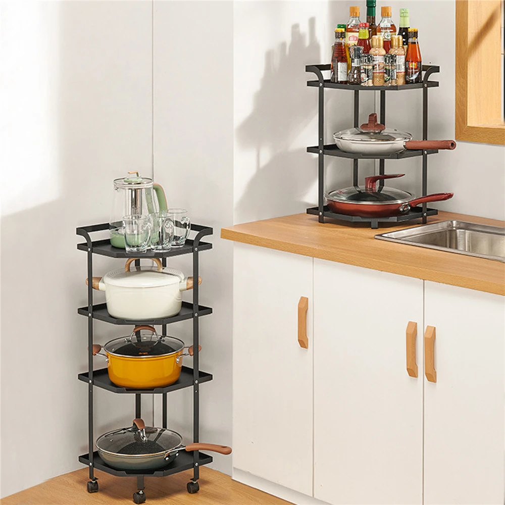 

Corner Shelves 4-Tier Corner Display Rack Multipurpose Shelving Unit,Corner Shelf,Kitchen Corner Organizer Shelf Standing Rack