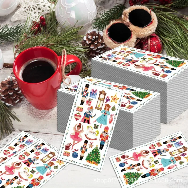 20pcs 33*40cm 2-Ply Nutcracker Soldier Long Paper Napkin Large Size Party Table Paper Christmas Tree Princess Placemat