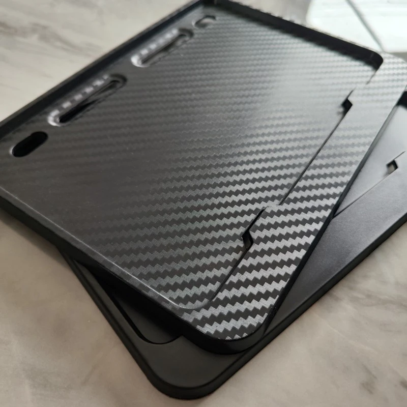 Black/Carbon Texture License Plate Frames License Plate Holders Universal Motorcycle Rustproof For Front Rear
