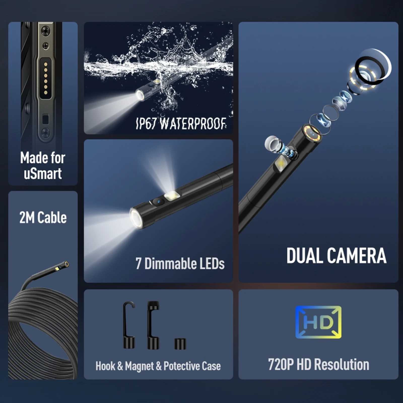 Original Ulefone Digital Endoscope E2 IP67 Waterproof Digital Endoscopefor Ulefone Armor 9 / 9E / 13 / 16 Pro / 18T Smartphone