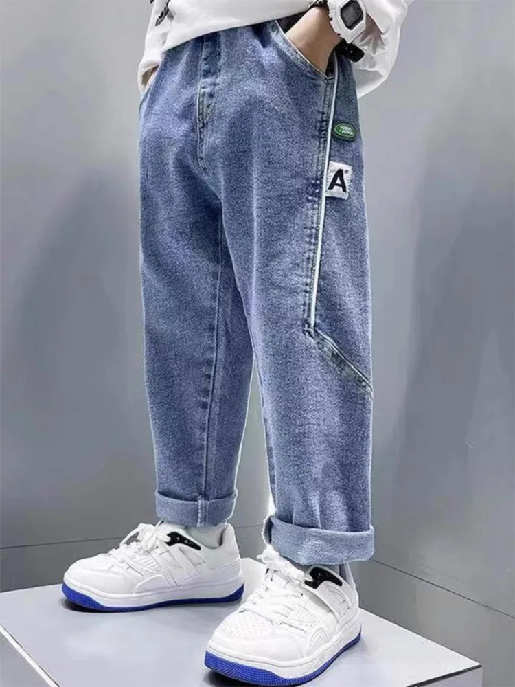 Spring Boys Casual Jeans Pant Korean Fashion Straight Leg Pants Kids Pants 3-12 Yrs Toddler Boys boys pants kids pants