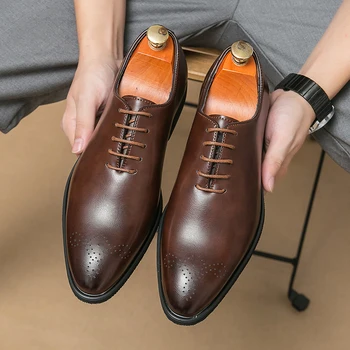 Luxury Mens Leather Shoes High Quality Men's Shoes Fashion Oxford Wedding Men Dress Leather Shoes 2024 Gentleman Office Man Shoe 3