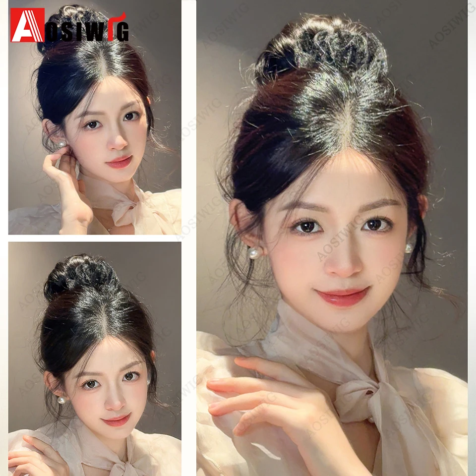 합성 클로 클립 헤어 번, 합성 그랩 클립, 데일리 여성용 타이 미트볼 헤드 번 헤어 액세서리