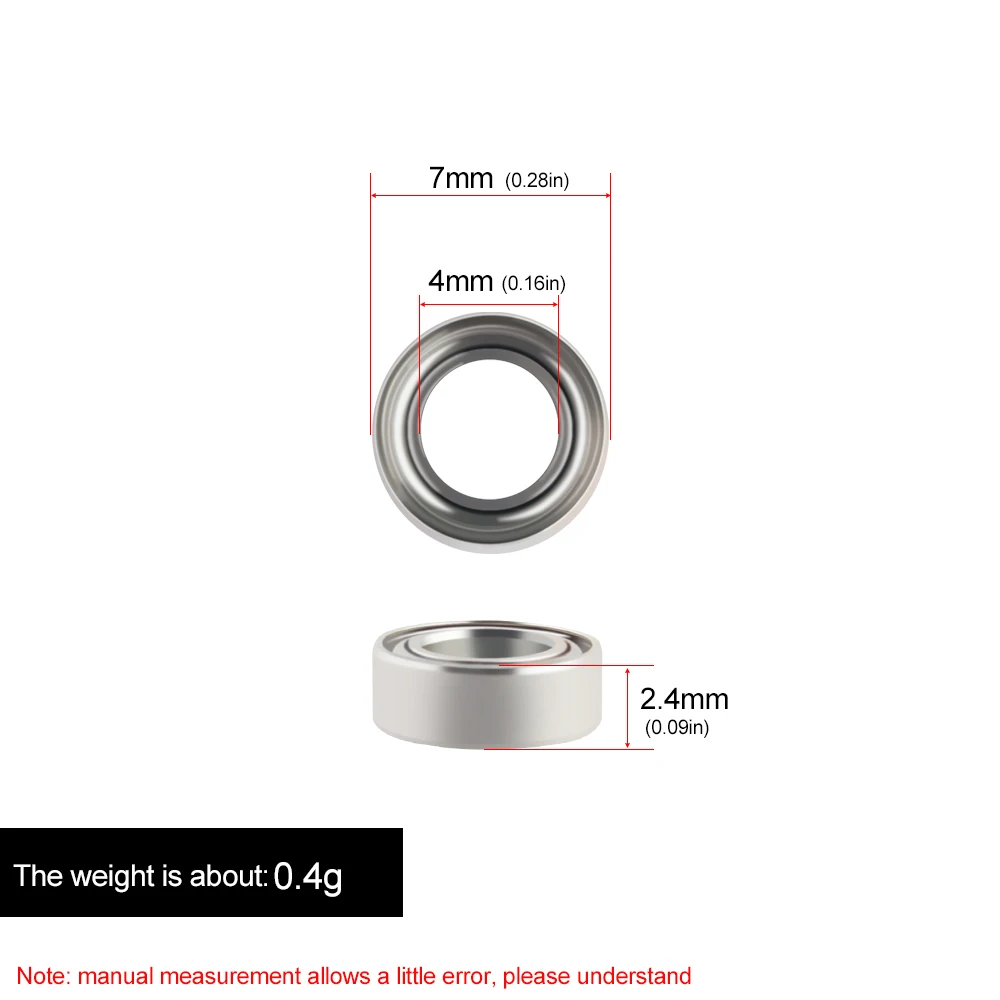 10pcs Stainless steel Rubber Plastics Bearings 5x9x3MM 7x4x2.5MM For Fishing Reel Handles Knobs Parts spinning fishing accessory