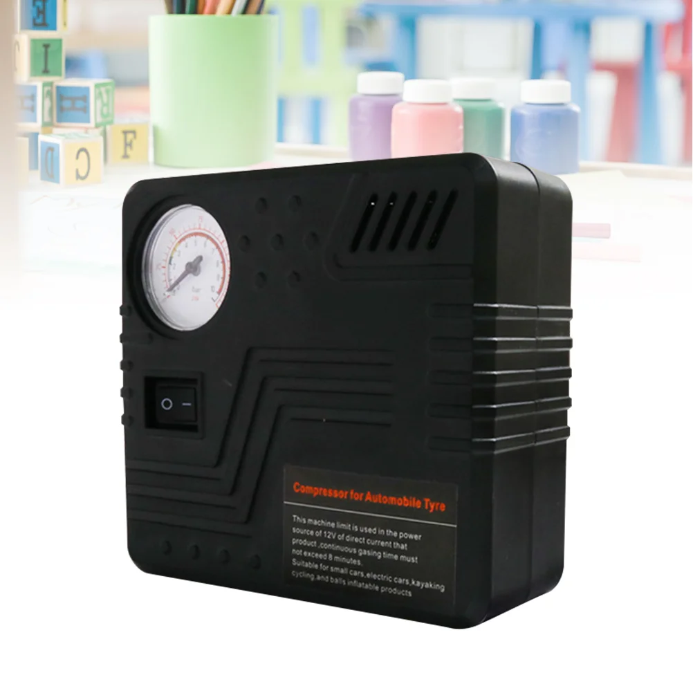 

DC 12V Cylinders 120W Air Compressor Pump Portable Electric Tire Inflator with Pressure Gauge (Black)