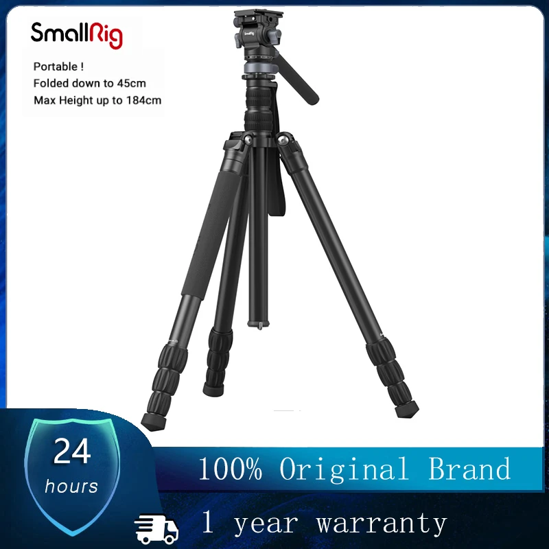 

SmallRig FreeBlazer Aluminum Alloy Video Tripod CT190 with Integrated Bowl Base Fluid Head Telescopic Handle 4319