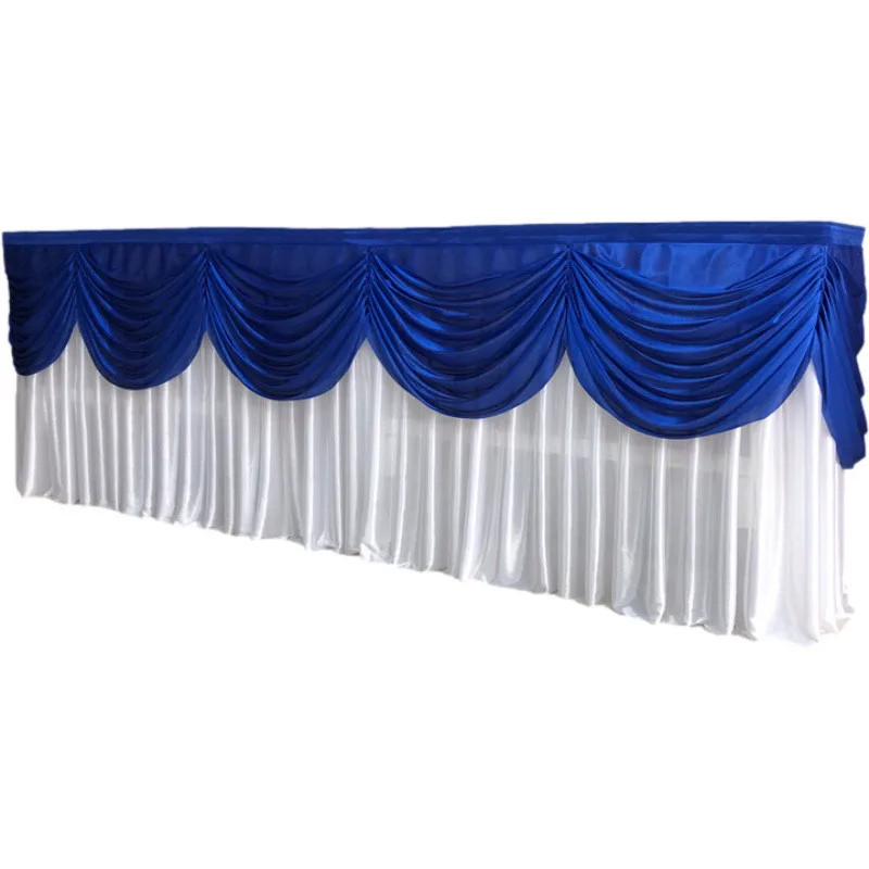 

3M/6M Wedding Backdrop Curtain Swag Tassel Ice Silk Swag Drape Curtain Valance Stage Table Skirts Party Banquet Backdrop Decor