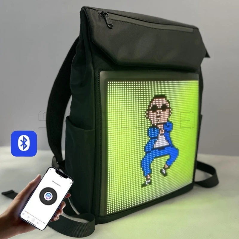 LED 광고 배낭 휴대용 배낭 DIY 디스플레이 매직 스마트 블루투스 APP 프로그래밍 가능한 제어 야외 픽셀 스크린 가방