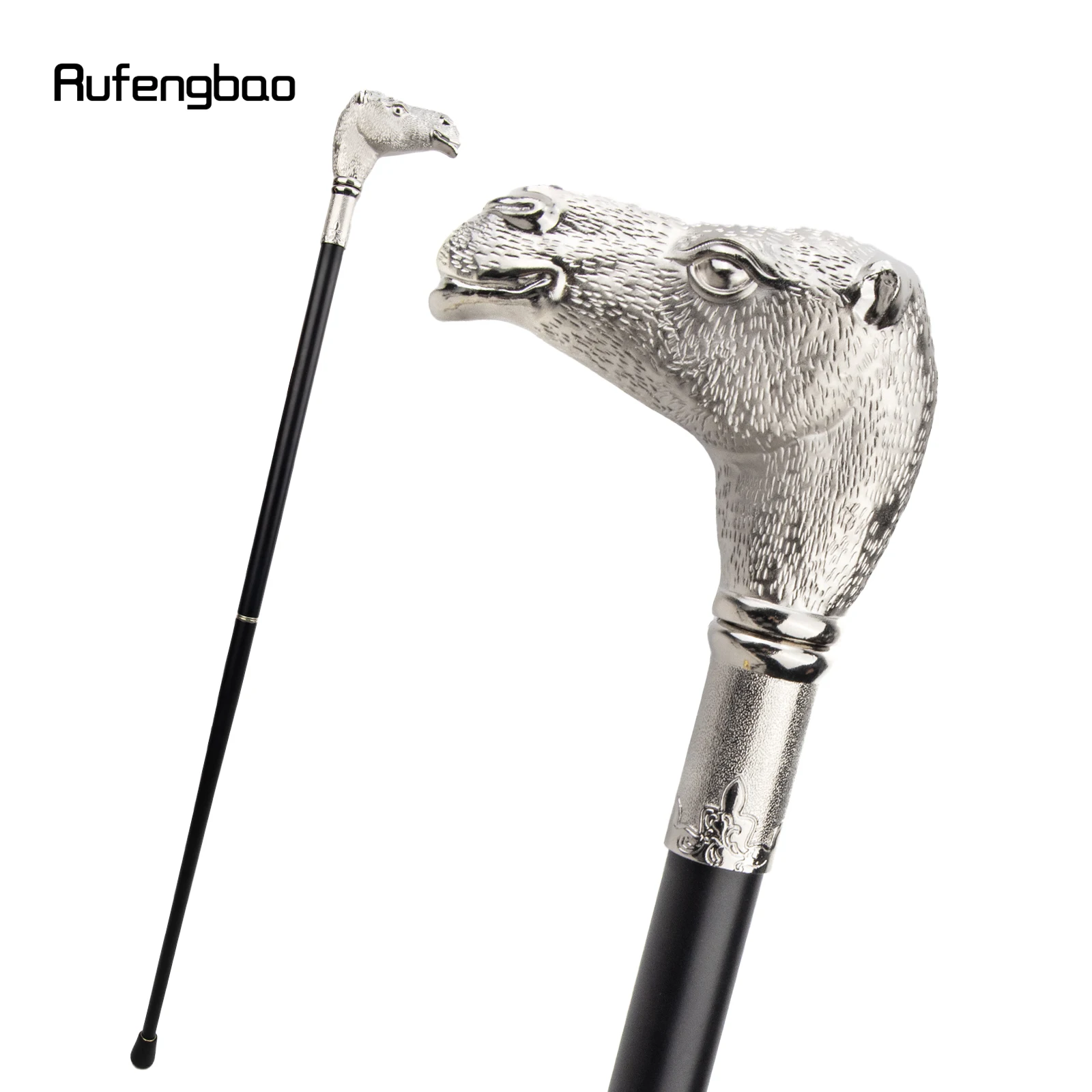 

Silver Camel Head Walking Cane Fashion Walking Stick Gentleman Luxury Crosier Knob Walking Stick 93cm